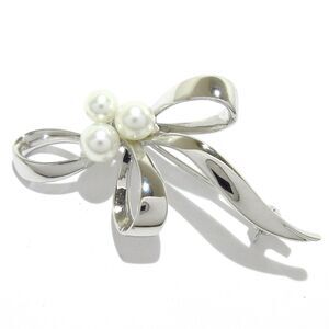 Mikimoto Brooch Silver Cream Pearl